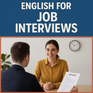 The cover for a sef-study course halping EFL learners deal with job interviews انگلیسی برای مصاحبه شغلی