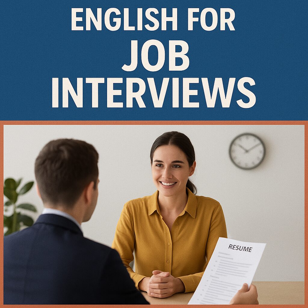 The cover for a sef-study course halping EFL learners deal with job interviews انگلیسی برای مصاحبه شغلی